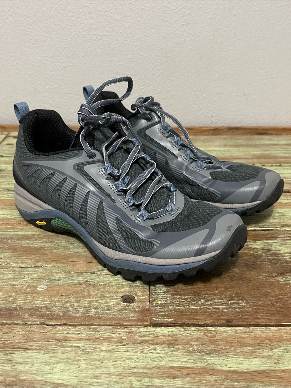 Merrell Siren Edge Outdoor Hiking Shoes Gray Laces Casual Womens 7.5